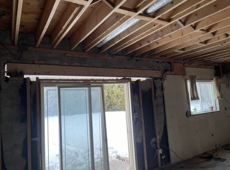 Install Steel Beam in the Exterior Wall